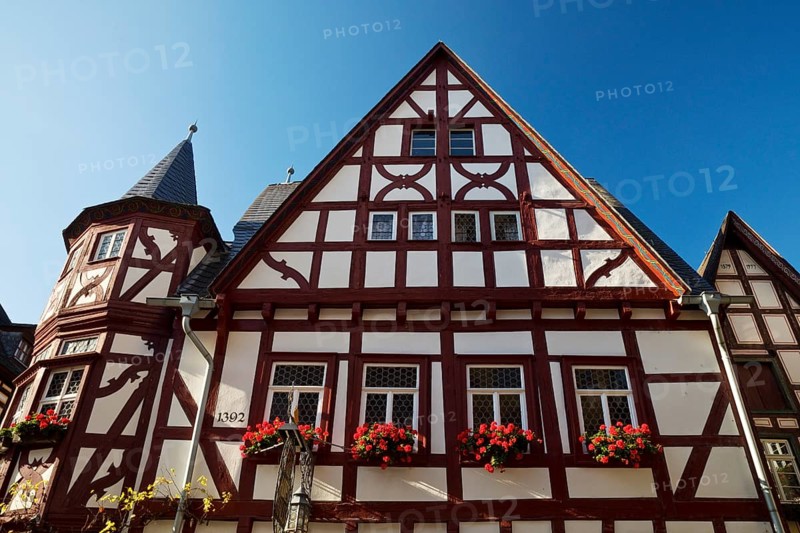 Old House, medieval half-timbered house, Bacharach on the Rhine, UNESCO World Heritage Upper Middle Rhine Valley, Rhineland-Palatinate, Germany, Europe