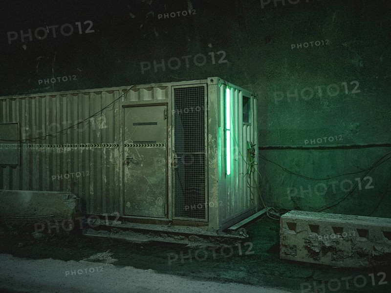 Rescue container in section H41 in the Sill Gorge, Brenner Base Tunnel, Tyrol, Austria, Europe