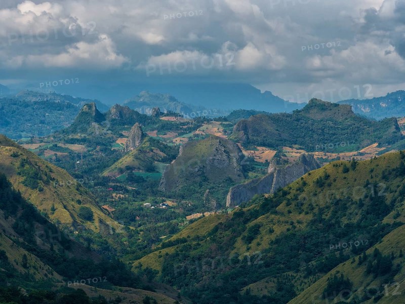 Landscape with mountains and rocks, Tana Toraja, Sulawesi, Indonesia, Asia