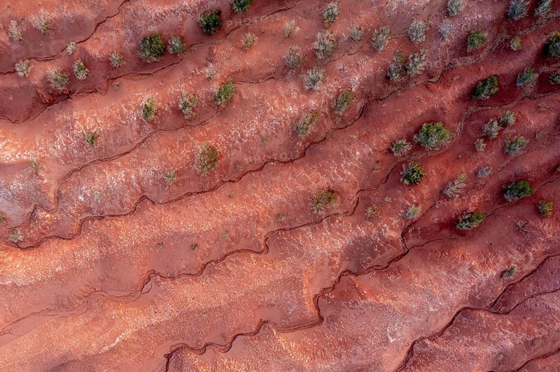 Red earth, erosion, above the cliff, Agulo, La Gomera, Canary Islands, Spain, Europe