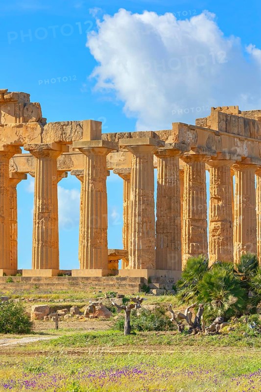 Temple of Hera or Temple E, Selinunte Archaeological Park, Selinunte, Trapani district, Sicily, Italy, Europe