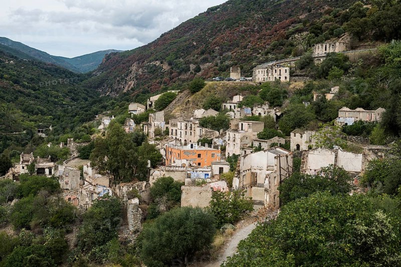 Village destroyed by a flood disaster, lost place, Gairo vecchio, Lanusei, Tortolì, Province of Ogliastra, Sardinia, Italy, Europe