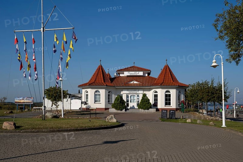 Restaurant Peeneblick am Peenestrom, Baltic resort Karlshagen, Island Usedom, Baltic Sea, Mecklenburg-Vorpommern, Germany, Europe