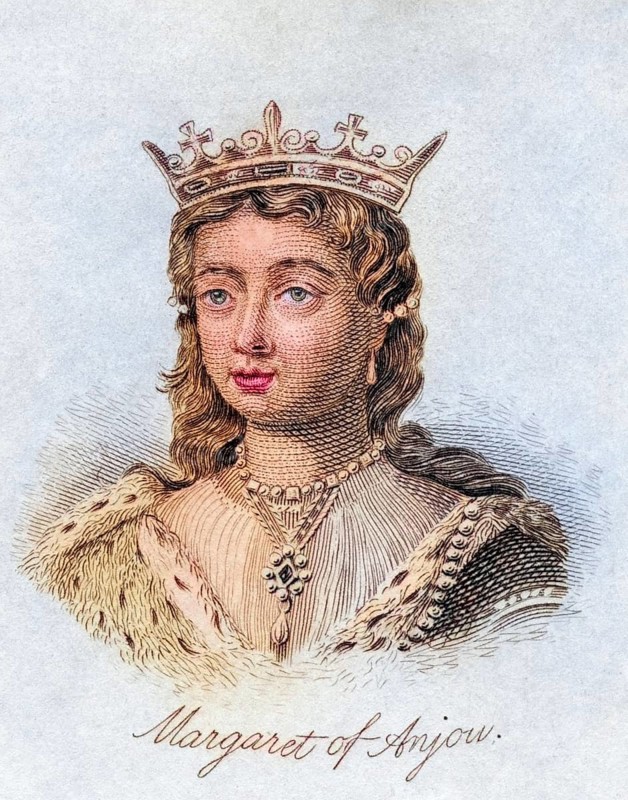 Margaret of Anjou 1429-1482 Queen of King Henry VI of England from the book Crabbs Historical Dictionary from 1825, Historical, digitally restored reproduction from an original from the 19th century, Record date not stated