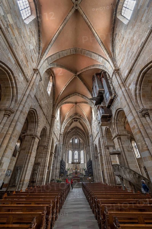 Interior with vault of Bamberg Cathedral, consecration 1237, Bamberg, Upper Franconia, Bavaria, Germany, Europe