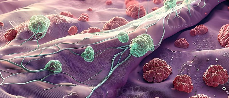 Three dimensional render of metastasis of cancerous tumor, AI generated