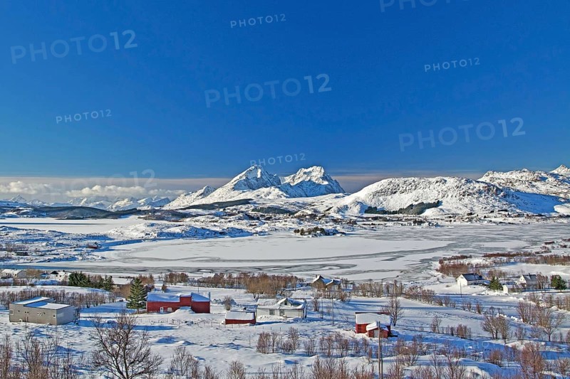 Borg on the Lofoten Islands in winter, Borg, Norway, Scandinavia, Europe