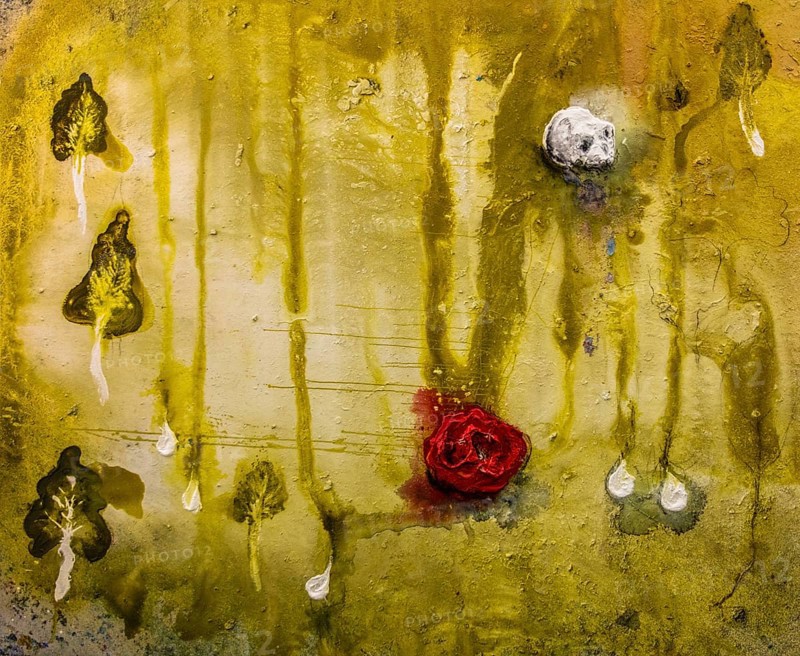 Iragzin Red Tomato, 2008-2024, mixed media on canvas, exhibition Miquel Barcelo, Vida y Muerte, Museum Kueppersmuehle, Duisburg, Germany- Editorial use only