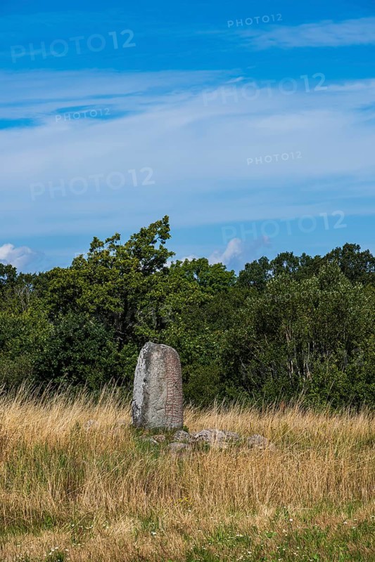 The Karlevi stone is a rune stone and part of a burial site, probably from the Viking Age around 1000, near Färjestaden on the island of Öland, Kalmar län, Sweden, Europe