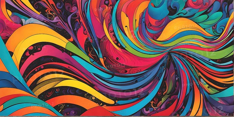 Pop art styled music album illustration featuring abstract crayon patterns and erratic lines in random shapes, AI generated