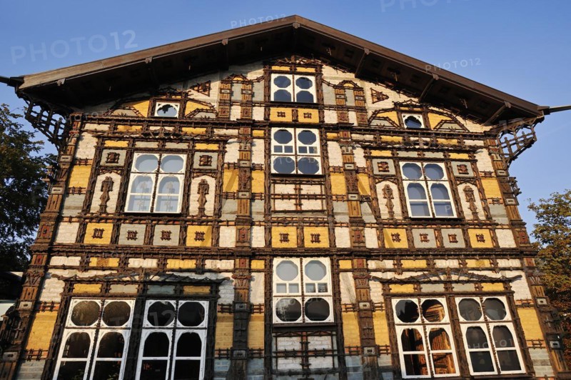 Junkerhaus, half-timbered house by Karl Junker, Lemgo, North Rhine-Westphalia, Germany, Europe