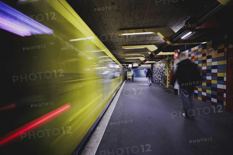 The underground line 9 runs at Schlossstraße in Steglitz in Berlin, 27 February 2024. Berliner Verkehrsbetriebe (BVG) have announced strikes for Thursday and Friday