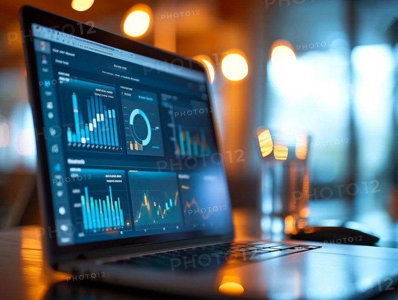 Marketing finance analysis and business growth prediction during business meeting presentation, AI generated
