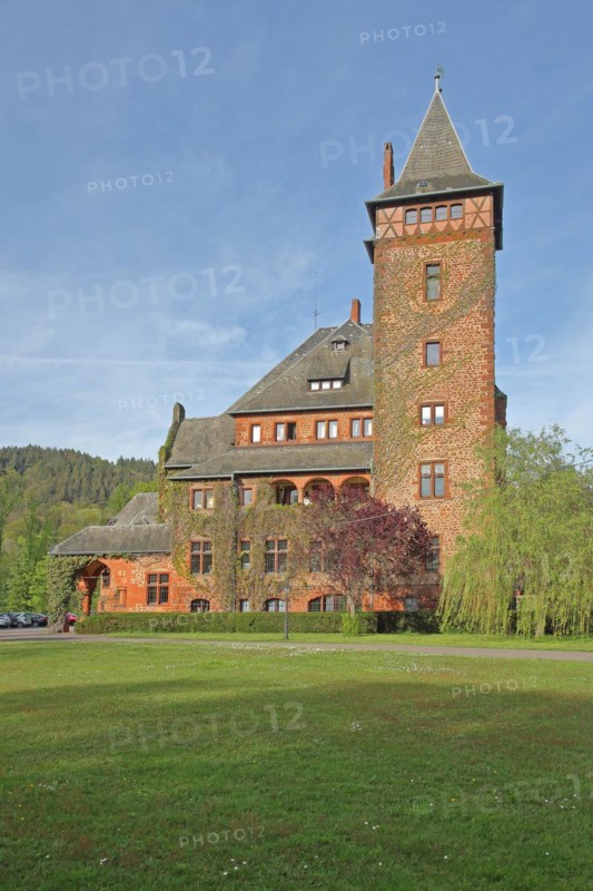 Saareck Castle built in 1902 Historicism, guest house of Villeroy & Boch, Mettlach, Saarland, Germany, Europe