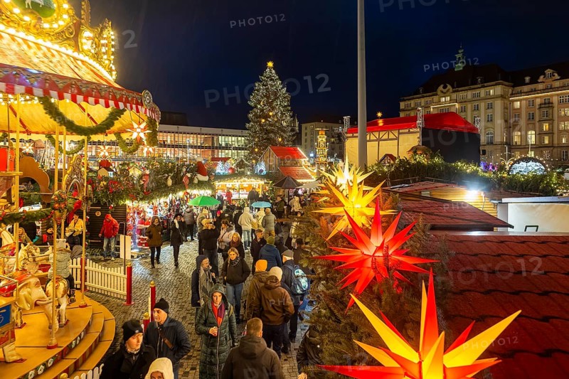 The Dresden Striezelmarkt is a Christmas market in Dresden. It has been held in Advent since 1434, usually on the Altmarkt square, and attracts an average of around two million visitors every year. It is the oldest certified Christmas market in Germany, Dresden, Saxony, Germany, Europe