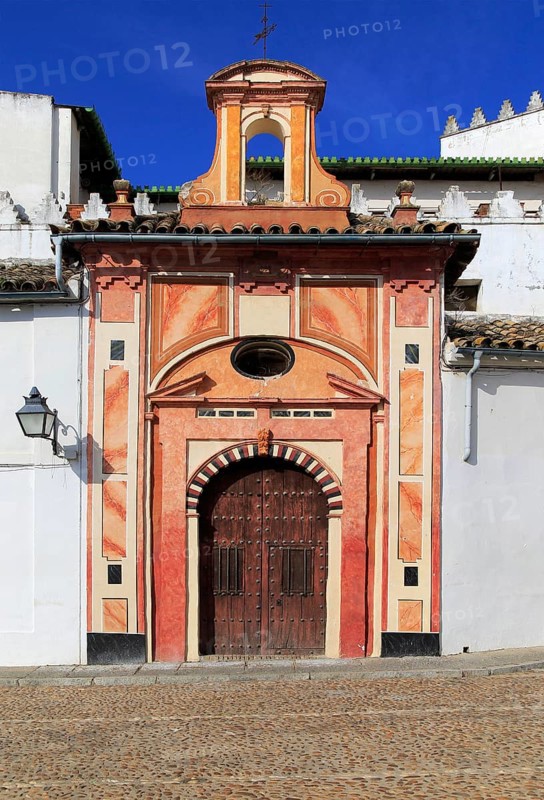 Attractive historic doorway and building in old inner city, Cordoba, Spain, Europe