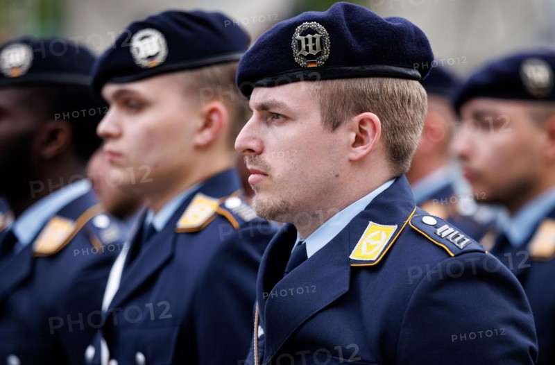Air force soldiers of the guard battalion, photographed during the final roll call of the Bundeswehr missions MINUSMA and EUTM Mali at the Federal Ministry of Defence in Berlin, 22.02.2024