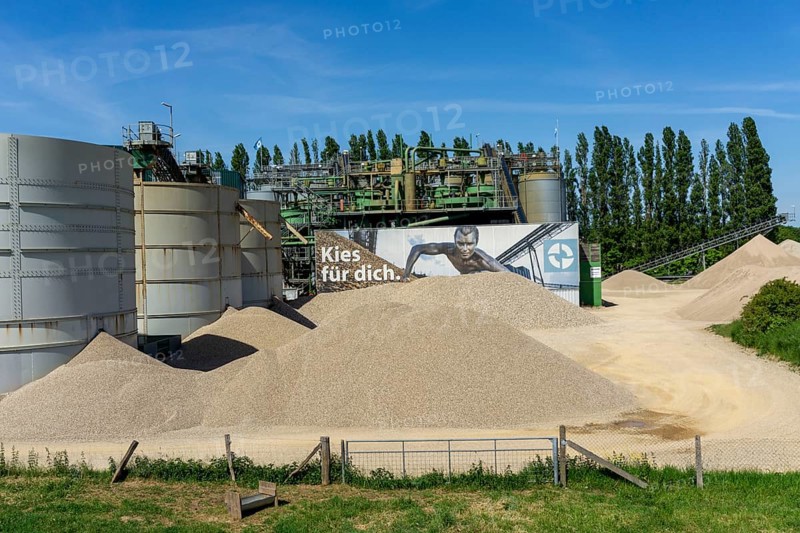 Holemans Ellerdonk gravel works, near Wesel, gravel quarrying, gravel extraction, North Rhine-Westphalia, Germany, Europe