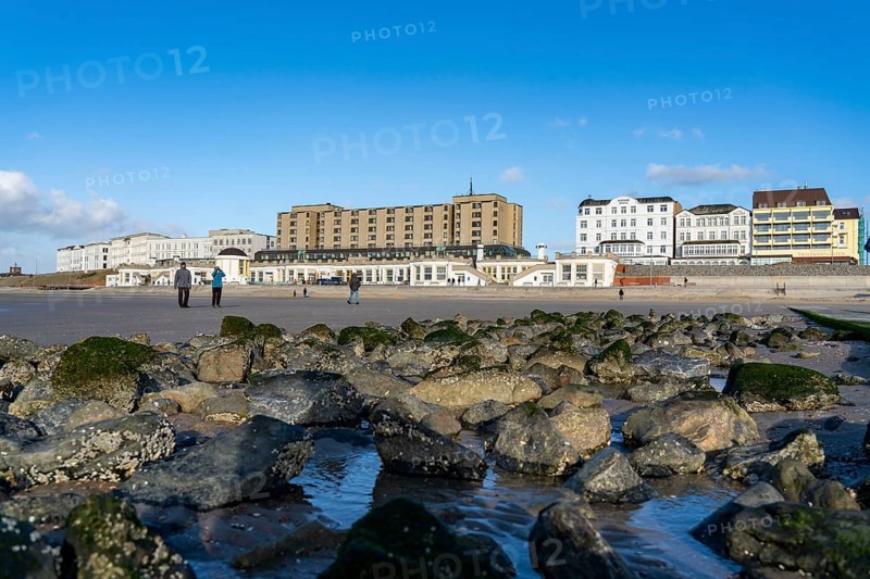 Skyline of the North Sea island of Borkum, East Frisia, Lower Saxony, Germany, Europe