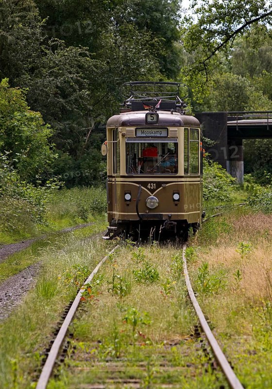 Railcar Hansa Waggon GT4-431 on the museum line of the local transport museum Dortmumd, Ruhr area, Germany, Europe