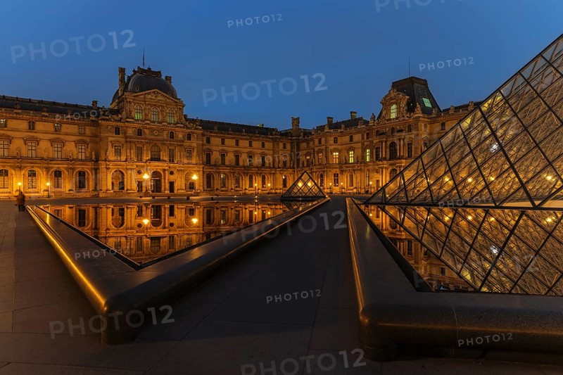 Glass pyramid at the Louvre Museum, Paris, Ile de France, France, Paris, Ile de France, France, Europe