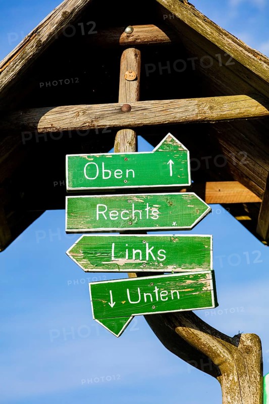 Humorous signpost in Altenberg, Altenberg, Altenberg, Saxony, Germany, Europe
