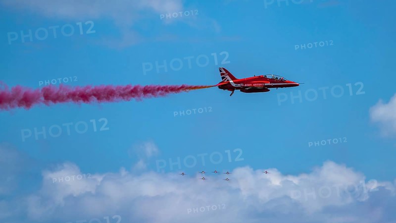 Red Arrows, Royal Air Force Aerobatic Team, Airshow 2024, Teignmouth, Devon, England, United Kingdom, Europe