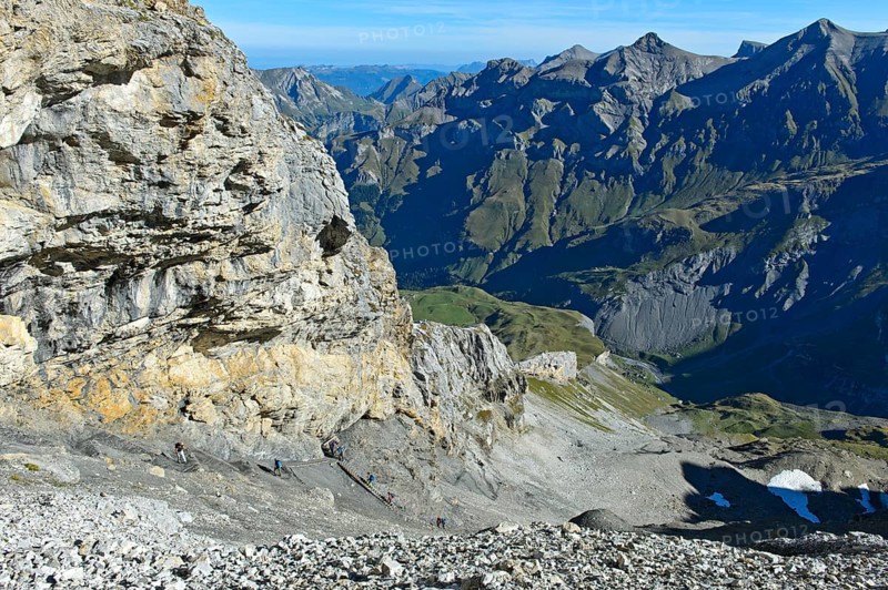 Ascent to the Hohtürli pass from the Kiental valley via the Bundalp, Kandersteg, Bernese Oberland, Switzerland, Europe