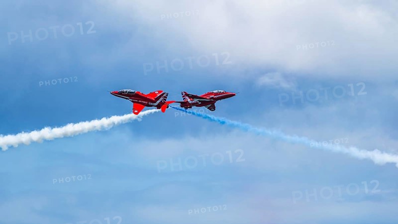Red Arrows, Royal Air Force Aerobatic Team, Airshow 2024, Teignmouth, Devon, England, United Kingdom, Europe