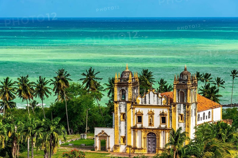 Baroque historic church in the old city of Olinda in the state of Pernambuco, Brazil, Olinda, Pernambuco, Brazil, South America