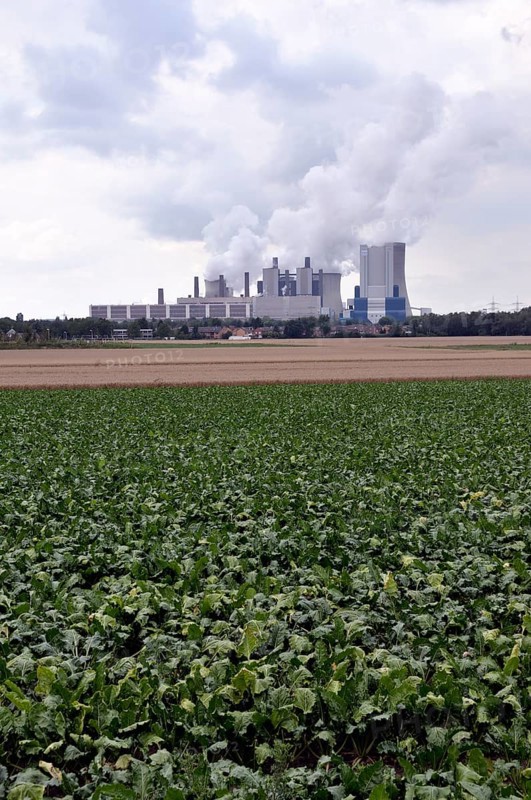 Niederaußem power plant, a base-load power plant operated by RWE PowerAG using lignite in Bergheim-Niederaußem, Rhine-Erft district, North Rhine-Westphalia, Germany, Europe