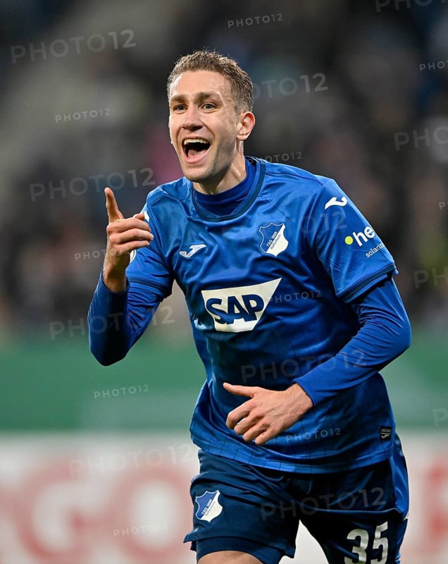 Goal celebration Arthur Chaves TSG 1899 Hoffenheim (35) DFB Cup, PreZero Arena, Sinsheim, Baden-Württemberg, Germany, Europe