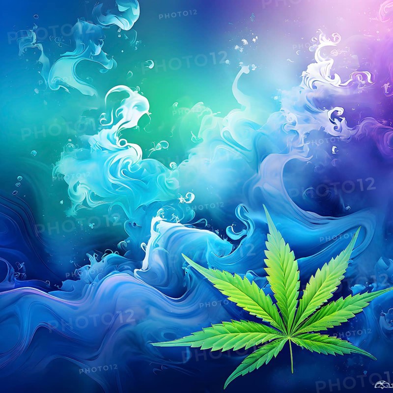 Abstract painting symbolizing the tranquil impact of cannabis in swirling soft pastel hues, AI generated
