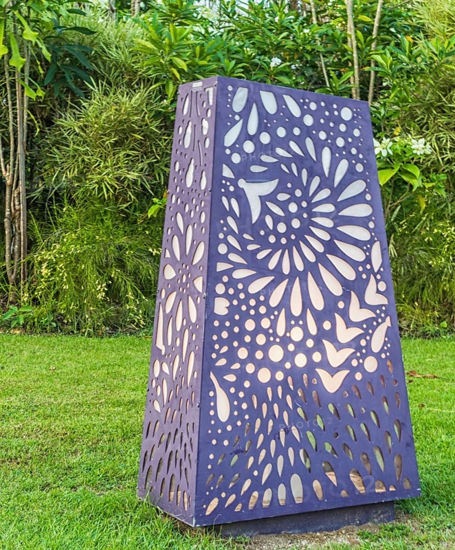 Decorative garden lamp in the park in Singapore