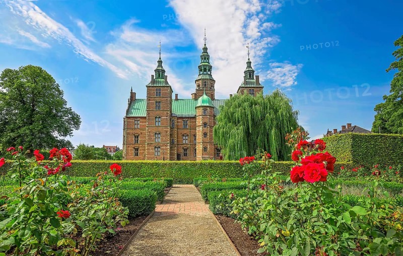 Famous Rosenborg castle, one of the most visited tourist attractions in Copenhagen