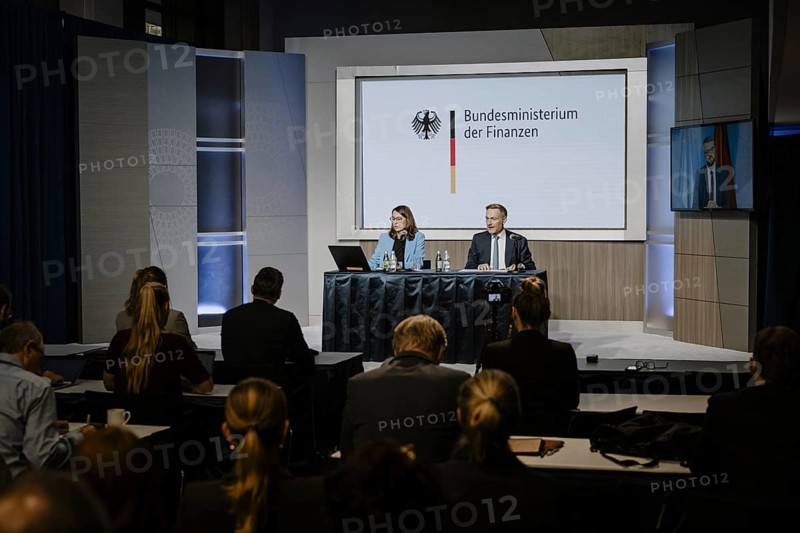 Christian Lindner (FDP), Federal Minister of Finance, photographed during the press conference on tax estimation at the joint annual meeting of the IMF and World Bank and the G7, G20 FMNBG, IMFC, in Washington, 24 October 2024. photographed on behalf of the Federal Ministry of Finance