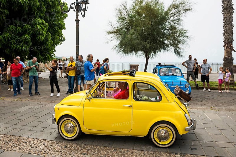 Classic car, classic car meeting, Fiat, Cinquecento, Alghero, Sardinia, Italy, Europe