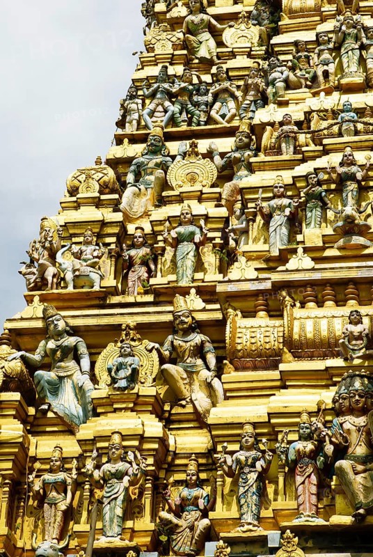 Close-up of the Hindu Sri Muthumariamman Temple, Matale, Central Province, Sri Lanka, Asia