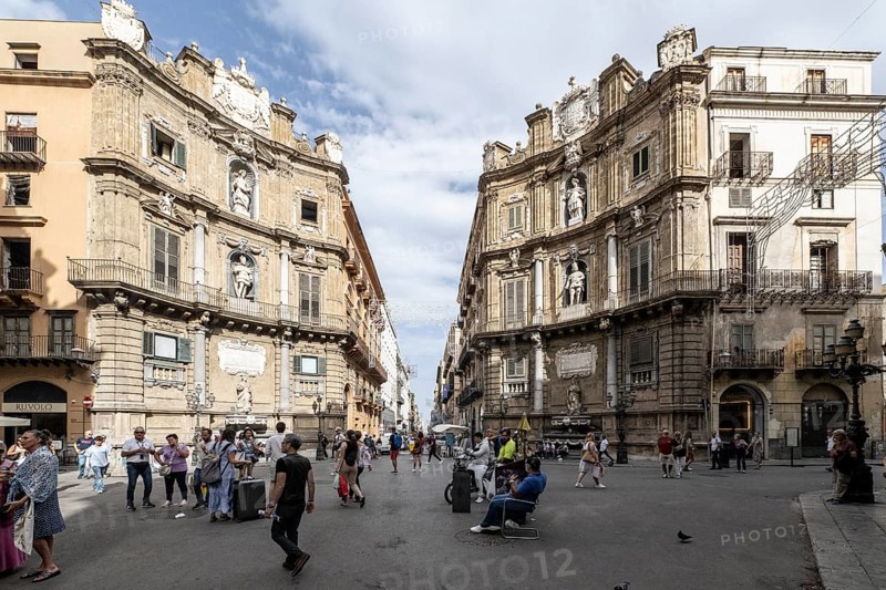 Palermo Old Town, Quattro Canti, Sicily, Italy, Europe