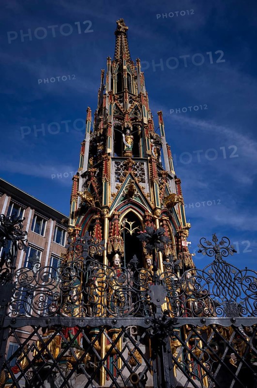 Beautiful Fountain, Main Square, Old Town, Nuremberg, Franconia, Bavaria, Germany, Europe