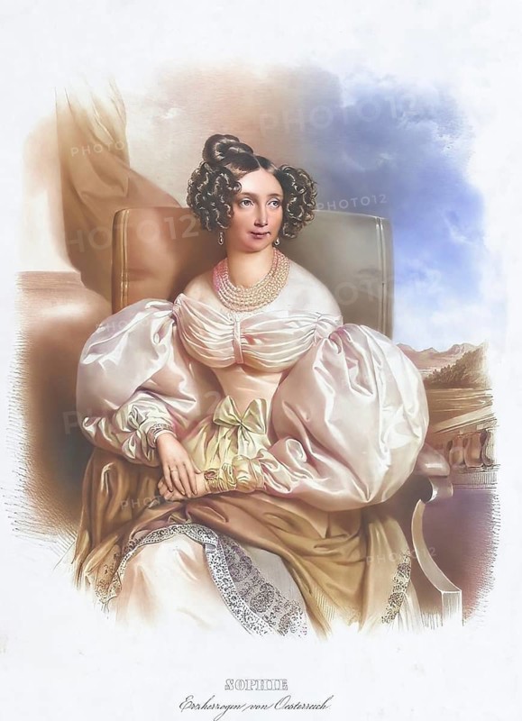 Archduchess Sophie (1805-1872) Princess of Bavaria, Historical, digitally restored reproduction from a 19th century original, Record date not stated, Erzherzogin Sophie (1805-1872) Prinzessin von Bayern, Historisch, digital restaurierte Reproduktion von einer Vorlage aus dem 19. century