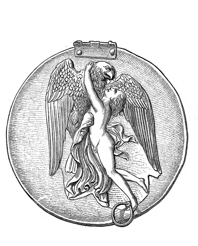 The robbery of Ganymede by an eagle, Ganymede, also Ganymedes, Catamitus, is in Greek mythology a son of the Trojan king Tros and Kallirrhoe, Historical, digital reproduction of an original from the 19th century