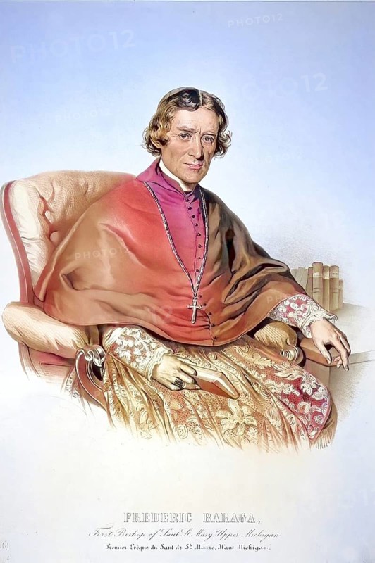 Frederic Baraga, VDS (born 29 June 1797 in Mala vas / Kleindorf, Margraviate of Carniola, Austrian Empire, died 19 January 1868 in Marquette (Michigan), USA) was an American of Slovenian descent and Roman Catholic missionary and bishop, Historical, digitally restored reproduction from a 19th century original, Record date not stated