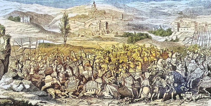The Battle of Spurs or the Battle of Guinegate, France, 16 August 1513, Historical, digitally restored reproduction from a 19th century original, Record date not stated, Europe