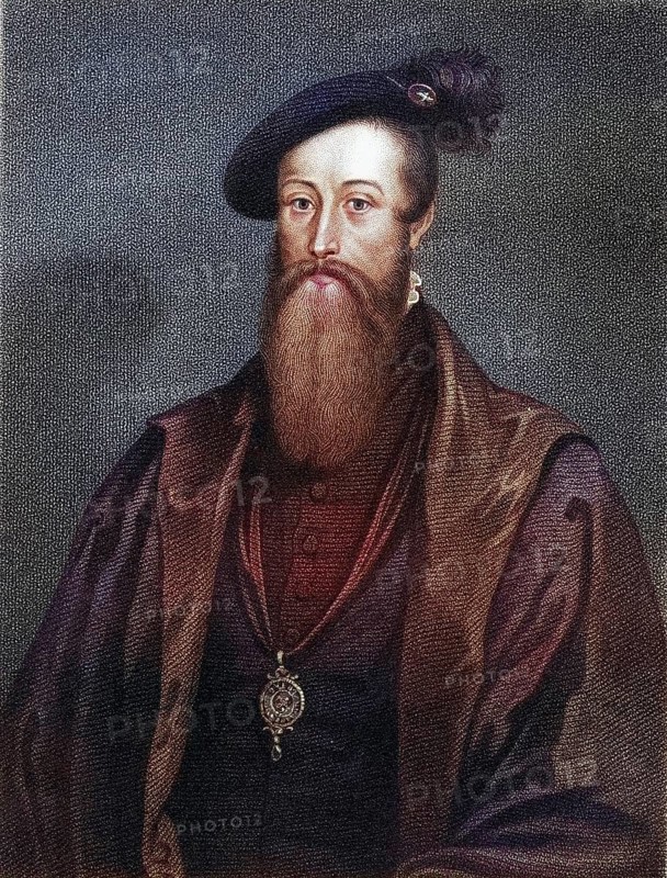 Thomas Seymour Baron Seymour (of Sudeley), c. 1508-1549, High Admiral of England, 1547-1549, executed for high treason. From the book Lodges British Portraits, published in 1823, Historical, digitally restored reproduction from a 19th century original, Record date not stated