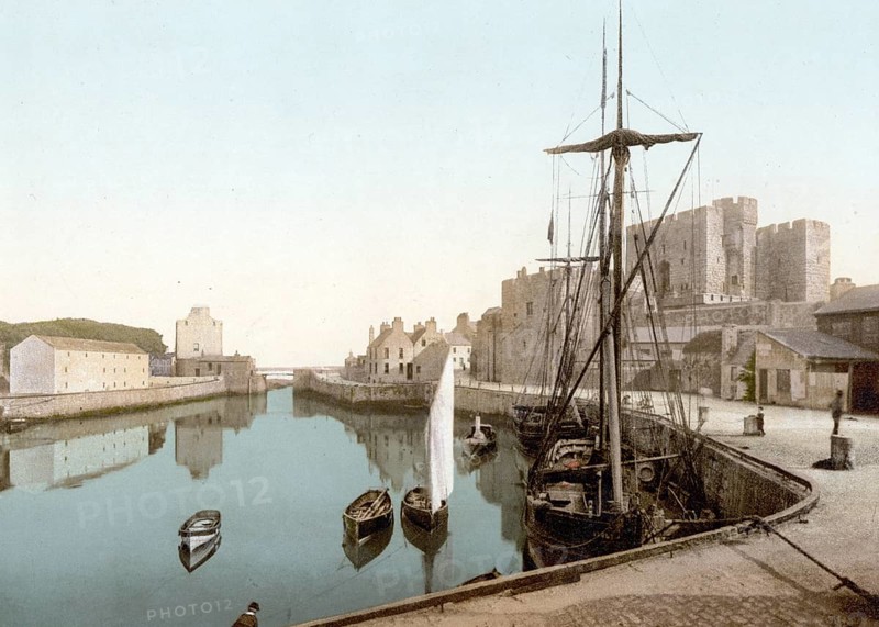Castletown, Rushen Castle, Isle of Man / Isle of Man, Historical, digitally restored reproduction from a 19th century original, 1880, Record date not stated