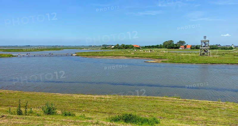 Observation tower at Plan Tureluur, nature reserve near Kerkwerwe on the island Schouwen-Duiveland, Zeeland, the Netherlands