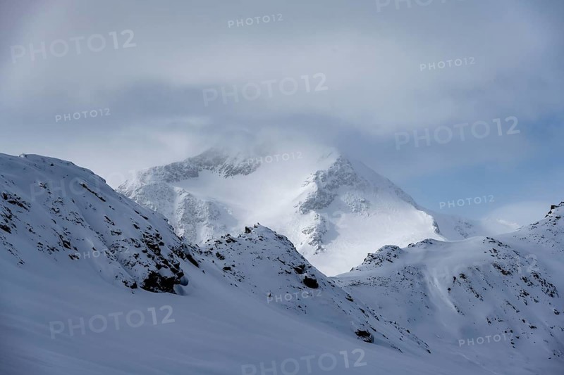Summit of Monte Cevedale, snow-covered mountain landscape, Ortler Alps, Vinschgau Valley, Italy, Europe