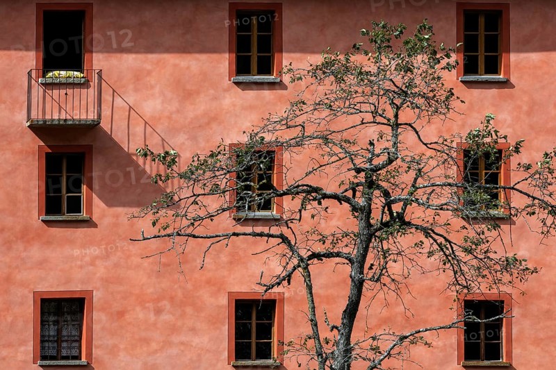 House, house facade, mountain village Fusio, Val Lavizzara, Canton Ticino, Switzerland, Europe