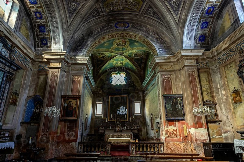 Parish church of Sant'Anna, 1747-1753, interior view, mountain village of Rasa, Centovalli, Canton Ticino, Switzerland, Europe